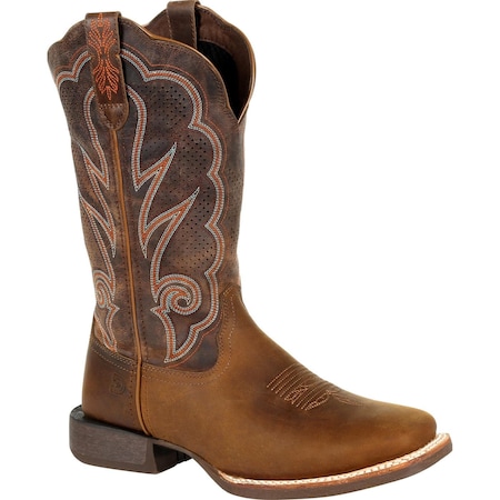 Durango Women's Western Boot, 6 M, Leather, 12 in H, Distressed Cognac DRD0376